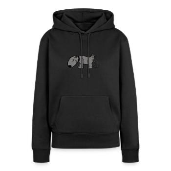 Chien pisser chien pisser - Sweat à capuche Premium bio Femme - noir - Devant - Julia (174cm)
