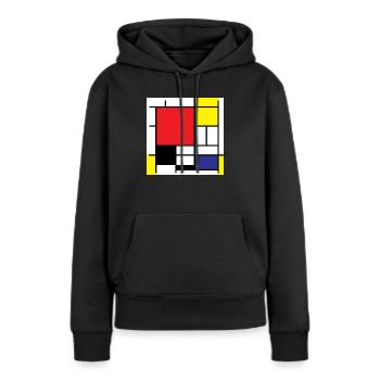 Symbol Piet Mondrian Moderne Kunst Geschenkidee - Frauen Premium Bio Hoodie - Schwarz - Vorne - Julia (174cm)