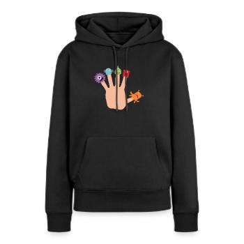 Fünf Fingermonster Halloween Kids Geschenkidee - Frauen Premium Bio Hoodie - Schwarz - Vorne - Julia (174cm)
