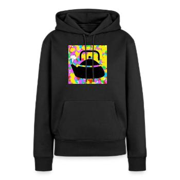 Bouilloire Bouilloire Pop Couleur Tie Dye Fond Funky - Sweat à capuche Premium bio Femme - noir - Devant - Julia (174cm)