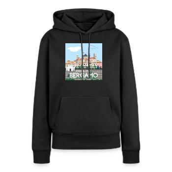 Oberes Bergamo - Frauen Premium Bio Hoodie - Schwarz - Vorne - Julia (174cm)