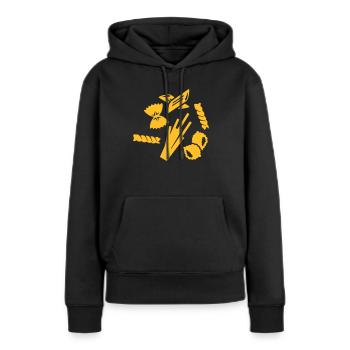 Nouille - Sweat à capuche Premium bio Femme - noir - Devant - Julia (174cm)