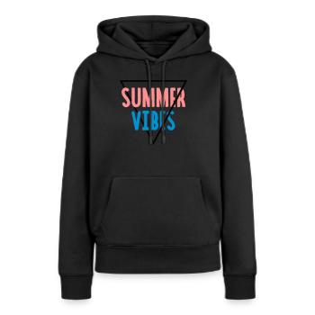Summer Vibes - Sweat à capuche Premium bio Femme - noir - Devant - Julia (174cm)