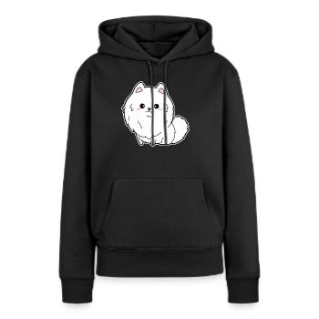 Pois nains - Sweat à capuche Premium bio Femme - noir - Devant - Julia (174cm)