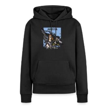 Déesse de la Justice Justice Justice Cour - Sweat à capuche Premium bio Femme - noir - Devant - Julia (174cm)