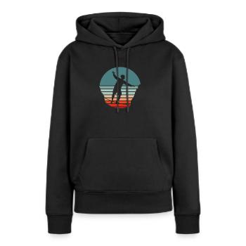 Slackline - Silhouette - Live on Tape Slogan - Sweat à capuche Premium bio Femme - noir - Devant - Julia (174cm)
