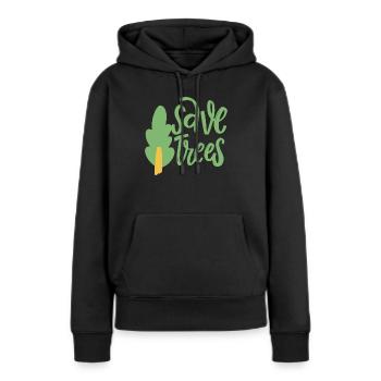 Sauver les arbres - Sweat à capuche Premium bio Femme - noir - Devant - Julia (174cm)