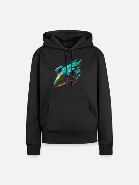 Raumschiff - Frauen Premium Bio Hoodie - Schwarz