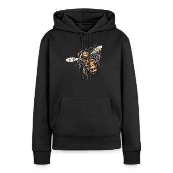 Les abeilles sont des insectes volants pacifiques - Sweat à capuche Premium bio Femme - noir - Devant - Julia (174cm)