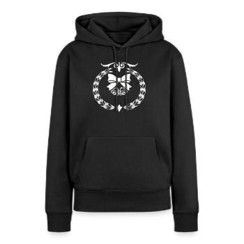 Cloches de couronne - Sweat à capuche Premium bio Femme - noir - Devant - Julia (174cm)