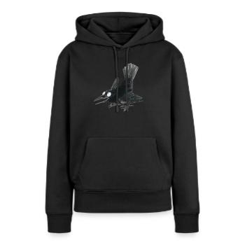Rabenkrähe 2 - Frauen Premium Bio Hoodie - Schwarz - Vorne - Julia (174cm)