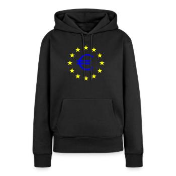 Euro - Frauen Premium Bio Hoodie - Schwarz - Vorne - Julia (174cm)