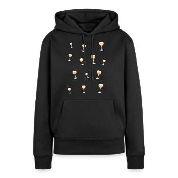 Bonjour l’apéritif - Sweat à capuche Premium bio Femme - noir - Devant - Julia (174cm)