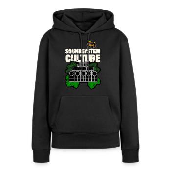 Soundsystem Culture - Sweat à capuche Premium bio Femme - noir - Devant - Julia (174cm)