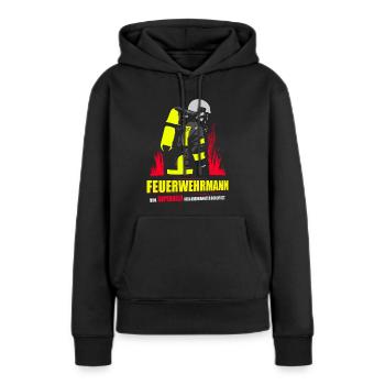 FEUERWEHRMANN BERUF SUPERHELD COOLES GESCHENK - Frauen Premium Bio Hoodie - Schwarz - Vorne - Julia (174cm)