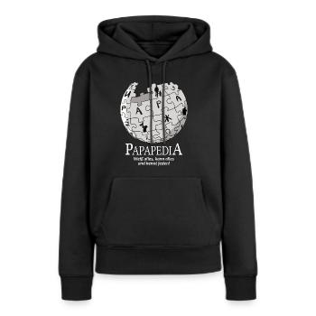 Papapedia dad the oracle omniscient funny father - Women’s Premium Organic Hoodie - black - Front - Julia (174cm)