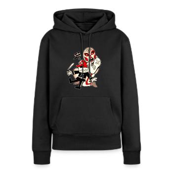 Catcheur police - Sweat à capuche Premium bio Femme - noir - Devant - Julia (174cm)