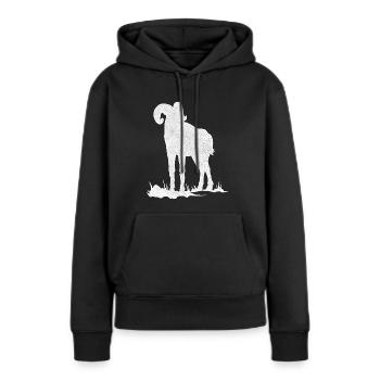 Capricorne - Sweat à capuche Premium bio Femme - noir - Devant - Julia (174cm)