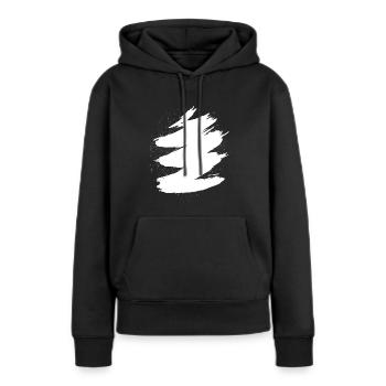 Coups - Sweat à capuche Premium bio Femme - noir - Devant - Julia (174cm)