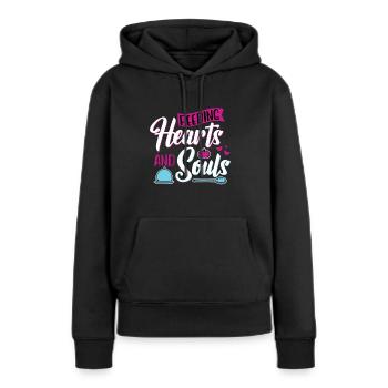 Cooking Cooking Feeding Hearts And Souls - Women’s Premium Organic Hoodie - black - Front - Julia (174cm)