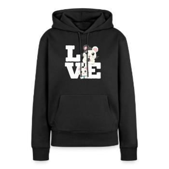 Liebe Hammy Hamster Besitzer Fluffy Nagetier Haustier Liebhaber - Frauen Premium Bio Hoodie - Schwarz - Vorne - Julia (174cm)