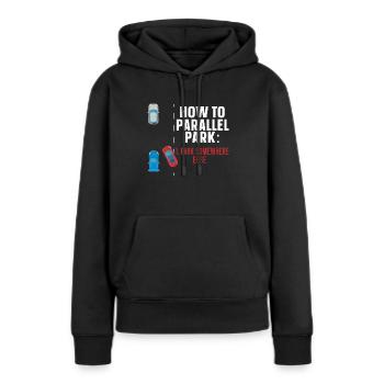 Comment se garer en parallèle ailleurs en voiture - Sweat à capuche Premium bio Femme - noir - Devant - Julia (174cm)
