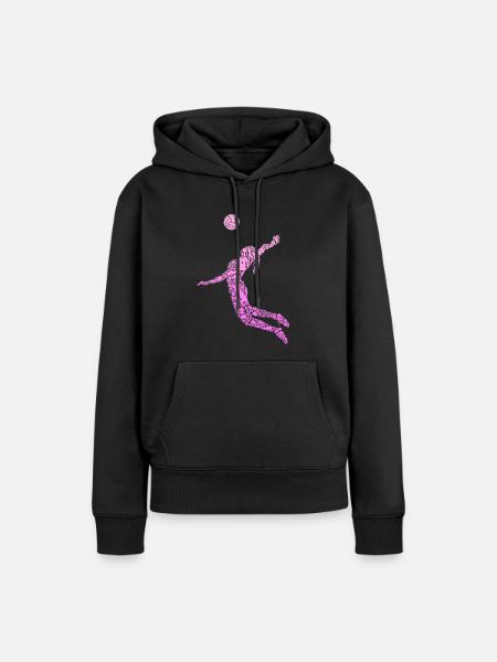 Jugadora de Voleibol Femenino Voleibol - Sudadera con capucha prémium ecológica para mujer - negro