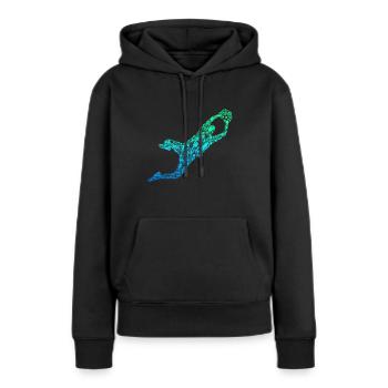 Gardien de but de football Gardien de but - Sweat à capuche Premium bio Femme - noir - Devant - Julia (174cm)