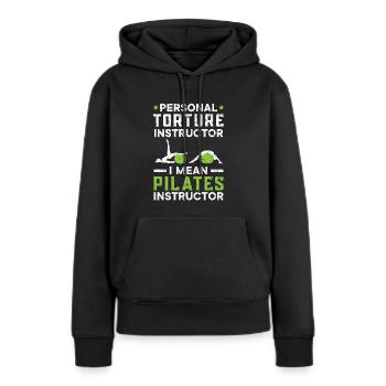 Instructeur de torture personnelle Instructeur de Pilates - Sweat à capuche Premium bio Femme - noir - Devant - Julia (174cm)