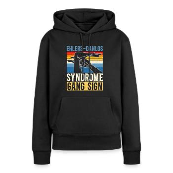 Ehlers-Danlos-Syndrom Bandenzeichen EDS HSD - Frauen Premium Bio Hoodie - Schwarz - Vorne - Julia (174cm)