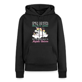 Einhornliebhaber Ehlers-Danlos EDS und HSD Awareness - Frauen Premium Bio Hoodie - Schwarz - Vorne - Julia (174cm)