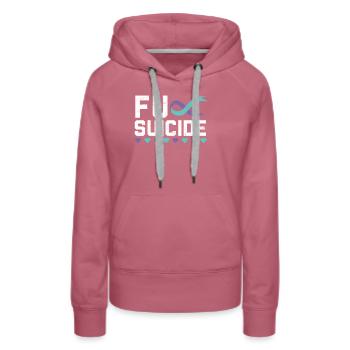 Suizidprävention Bewusstsein Psychische Gesundheit - Frauen Premium Bio Hoodie - Malve - Vorne - Isabella (175cm)