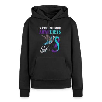 Suizidprävention Bewusstsein Psychische Gesundheit - Frauen Premium Bio Hoodie - Schwarz - Vorne - Julia (174cm)