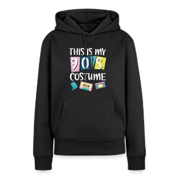 90er Jahre Vibe 1990 Vintage Neunziger Das sind meine 90er - Frauen Premium Bio Hoodie - Schwarz - Vorne - Julia (174cm)