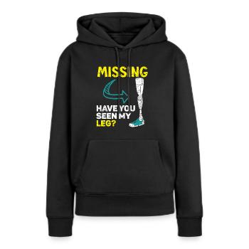 Disparu Avez-vous vu mes jambes amputées amputées - Sweat à capuche Premium bio Femme - noir - Devant - Julia (174cm)