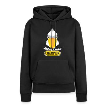 Staring Contest Champion Schuhschnabel-Storchvogel - Frauen Premium Bio Hoodie - Schwarz - Vorne - Julia (174cm)