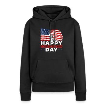 Happy Constitution Day New American USA Amérique - Sweat à capuche Premium bio Femme - noir - Devant - Julia (174cm)