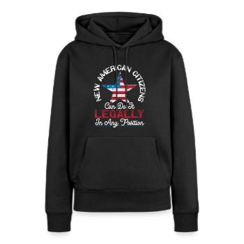 Nouveaux citoyens américains USA America Constitution Day - Sweat à capuche Premium bio Femme - noir - Devant - Julia (174cm)