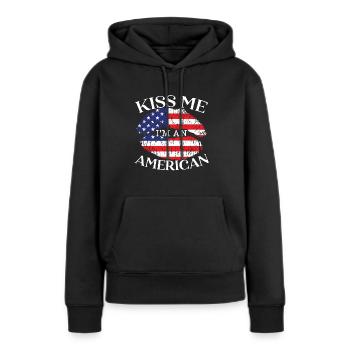 Embrasse-moi Je suis un jour de constitution américain des États-Unis - Sweat à capuche Premium bio Femme - noir - Devant - Julia (174cm)