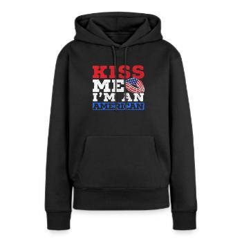 Embrasse-moi Je suis un jour de constitution américain des États-Unis - Sweat à capuche Premium bio Femme - noir - Devant - Julia (174cm)