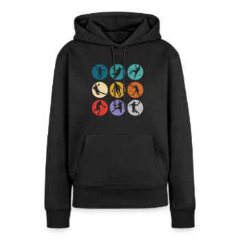 Retro Handballspieler Handballer Sport Torwart - Frauen Premium Bio Hoodie - Schwarz - Vorne - Julia (174cm)
