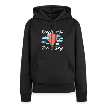 Atteindre la montgolfière Sky Balloonist - Sweat à capuche Premium bio Femme - noir - Devant - Julia (174cm)