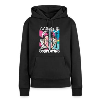 Je préfère être Cosplay Cosplayer Costume Cosplay - Sweat à capuche Premium bio Femme - noir - Devant - Julia (174cm)