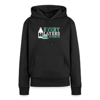 Chaque couche compte 3D Buse d’impression 3D Imprimante 3D - Sweat à capuche Premium bio Femme - noir - Devant - Julia (174cm)