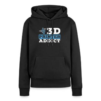 Rétraction de la buse d’impression 3D 3D Addict - Sweat à capuche Premium bio Femme - noir - Devant - Julia (174cm)
