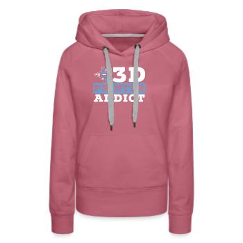 Rétraction de la buse d’impression 3D 3D Addict - Sweat à capuche Premium bio Femme - mauve - Devant - Isabella (175cm)