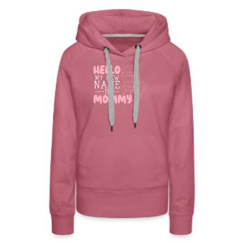 Bonjour Mon nouveau nom est maman maternité fête des mères - Sweat à capuche Premium bio Femme - mauve - Devant - Isabella (175cm)