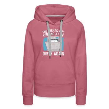 Das Geschirr schaut mich an Job Spülmaschine - Frauen Premium Bio Hoodie - Malve - Vorne - Isabella (175cm)