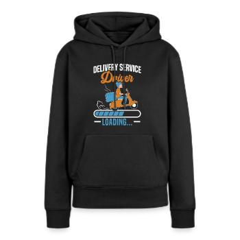 Chauffeur-livreur Coursier Livreur de nourriture - Sweat à capuche Premium bio Femme - noir - Devant - Julia (174cm)