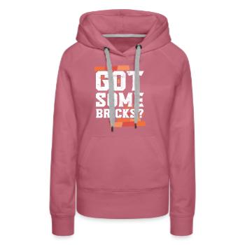 J’ai des briques Maçon de construction Maçon - Sweat à capuche Premium bio Femme - mauve - Devant - Isabella (175cm)